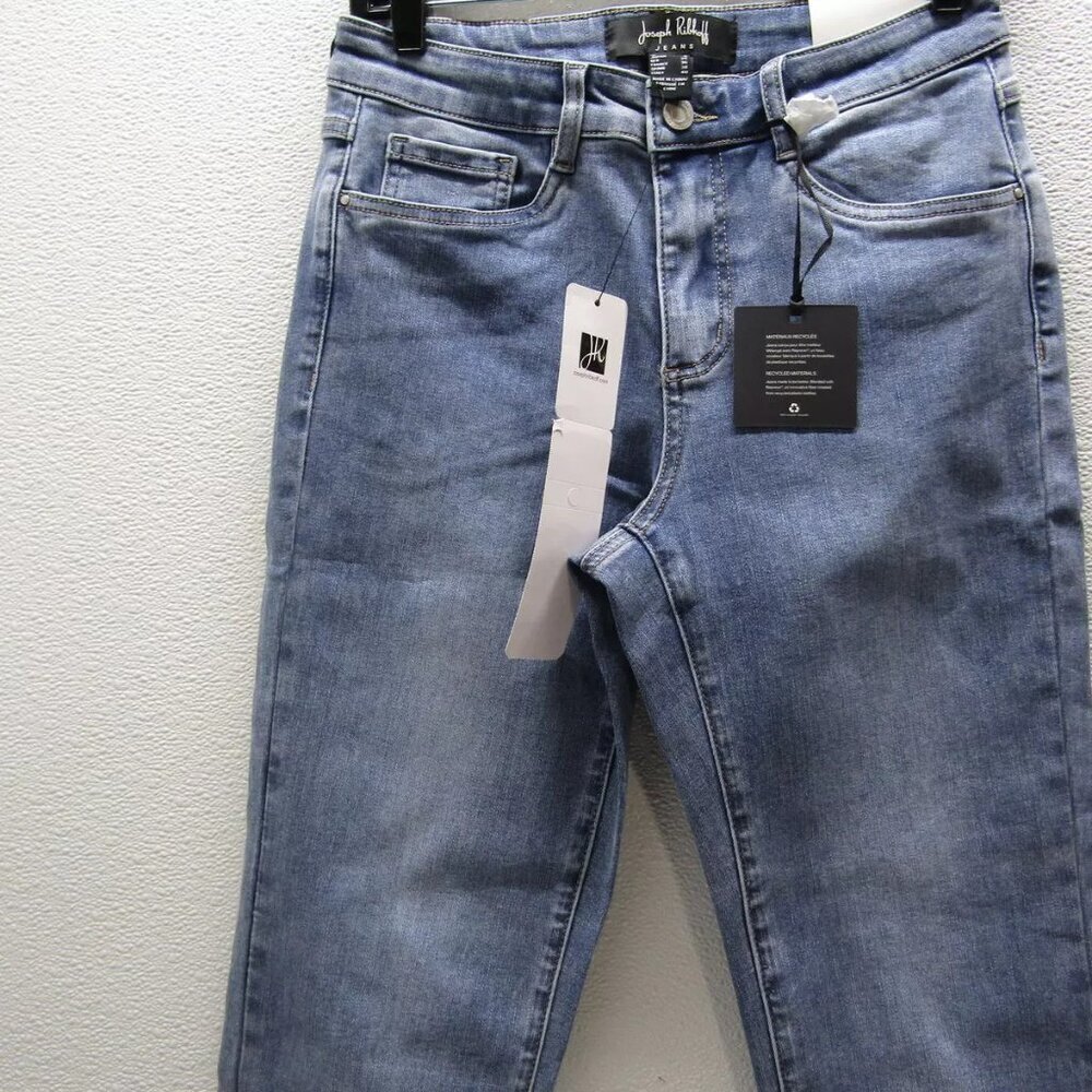 NEW JOSEPH RIBKOFF Womens Straight Crop Rinestone Jeans Size 10 Medium Blue - Picture 6 of 8